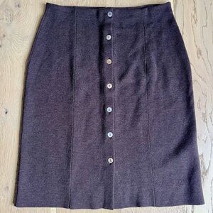 Brooks Brothers Merino Wool Button Front Skirt | L | NWT $198